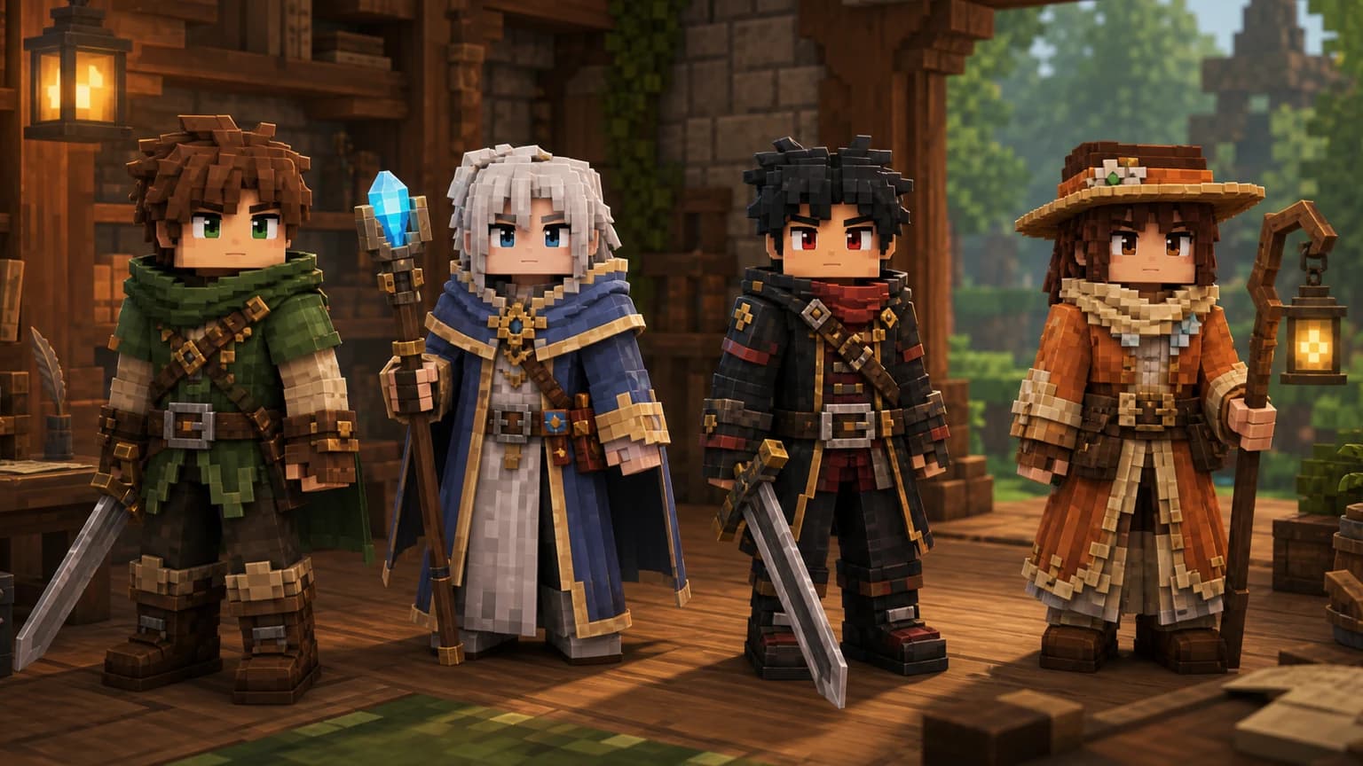Illustrated grid of easy Hytale silhouette categories for first recreations